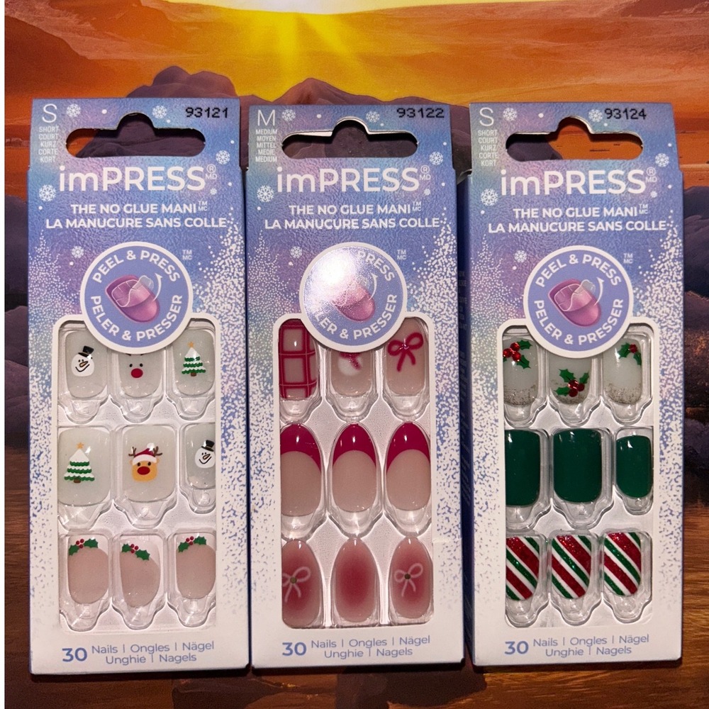 imPRESS No Glue Mani Press On Nails Holiday Playlist Yule Bo Happy Festive Light